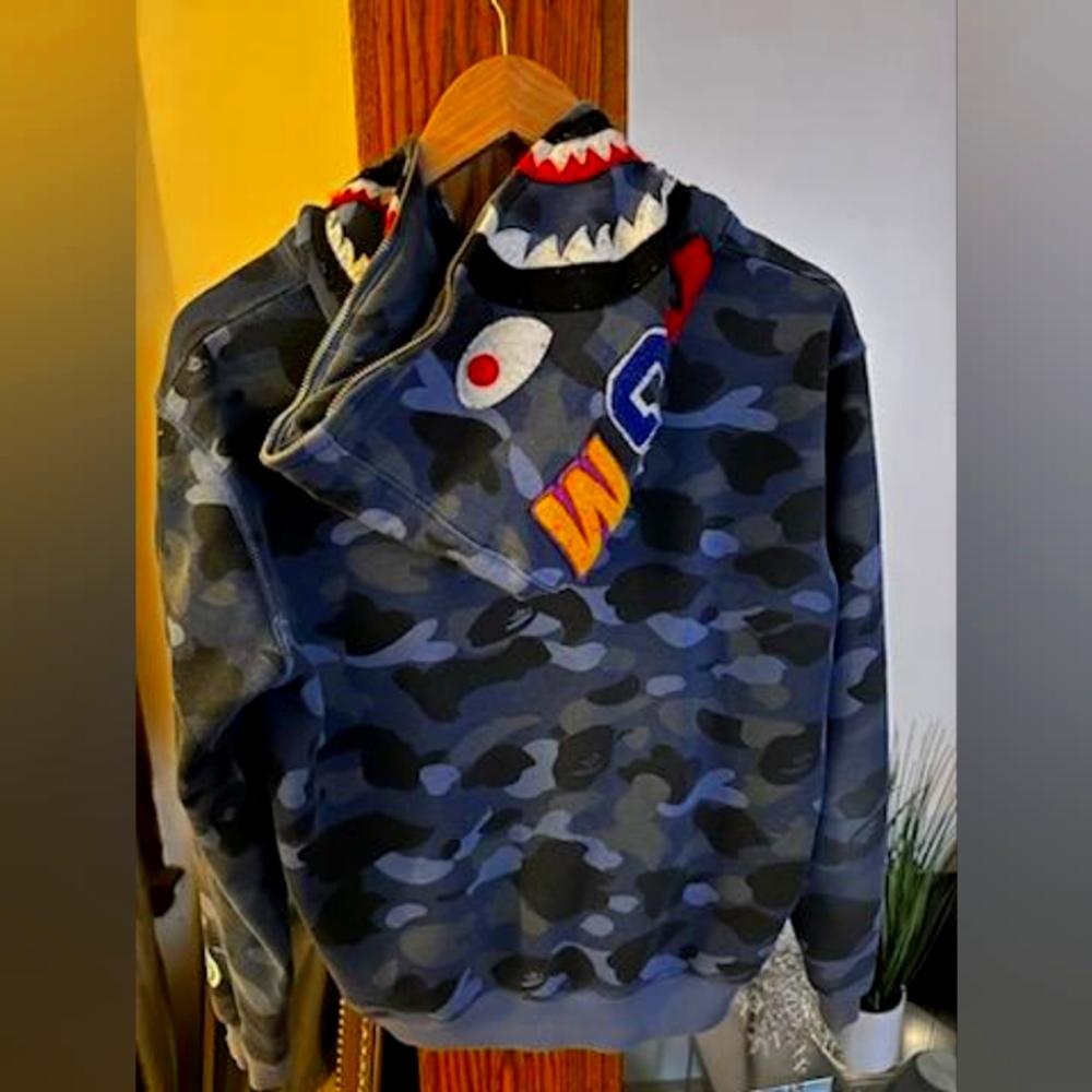 Bape Hoodie. Blue camouflage .